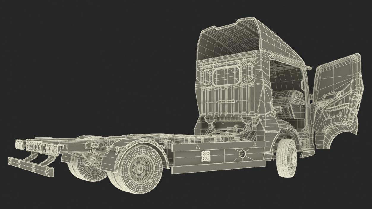 Black Truck No Cargo Rigged 2 3D model