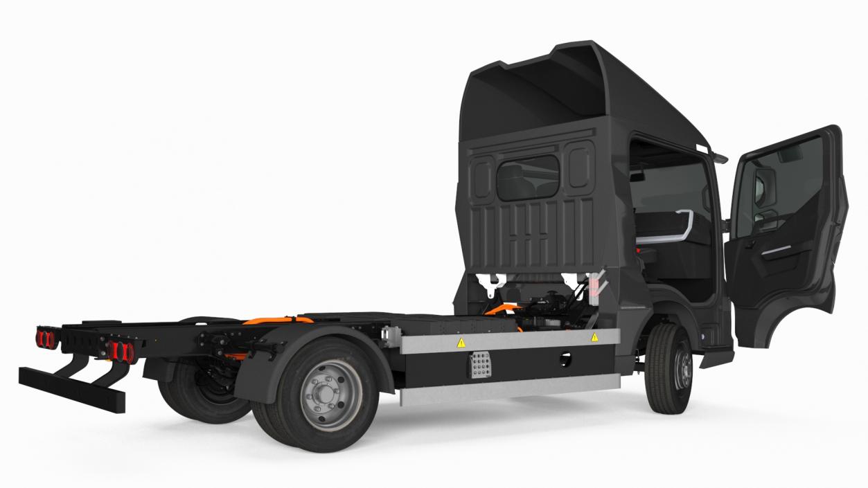 Black Truck No Cargo Rigged 2 3D model