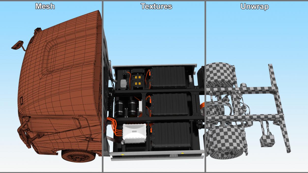 Black Truck No Cargo Rigged 2 3D model