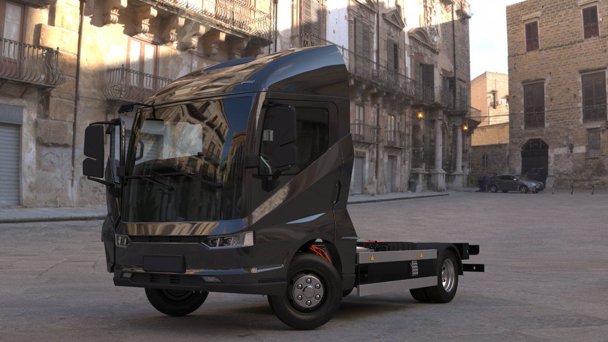 Black Truck No Cargo Rigged 2 3D model