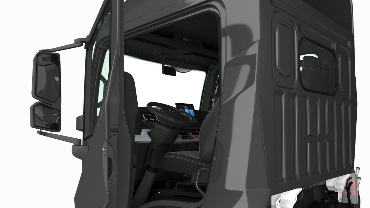 Black Truck No Cargo Rigged 2 3D model