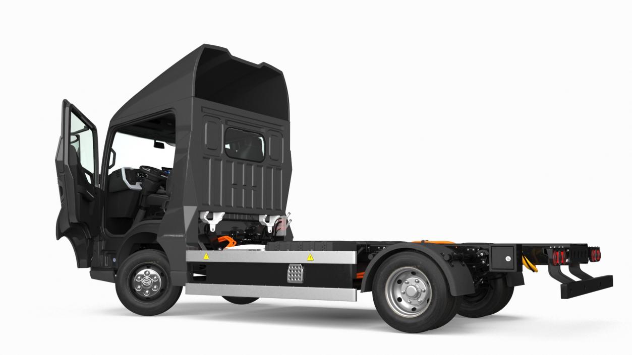 Black Truck No Cargo Rigged 2 3D model