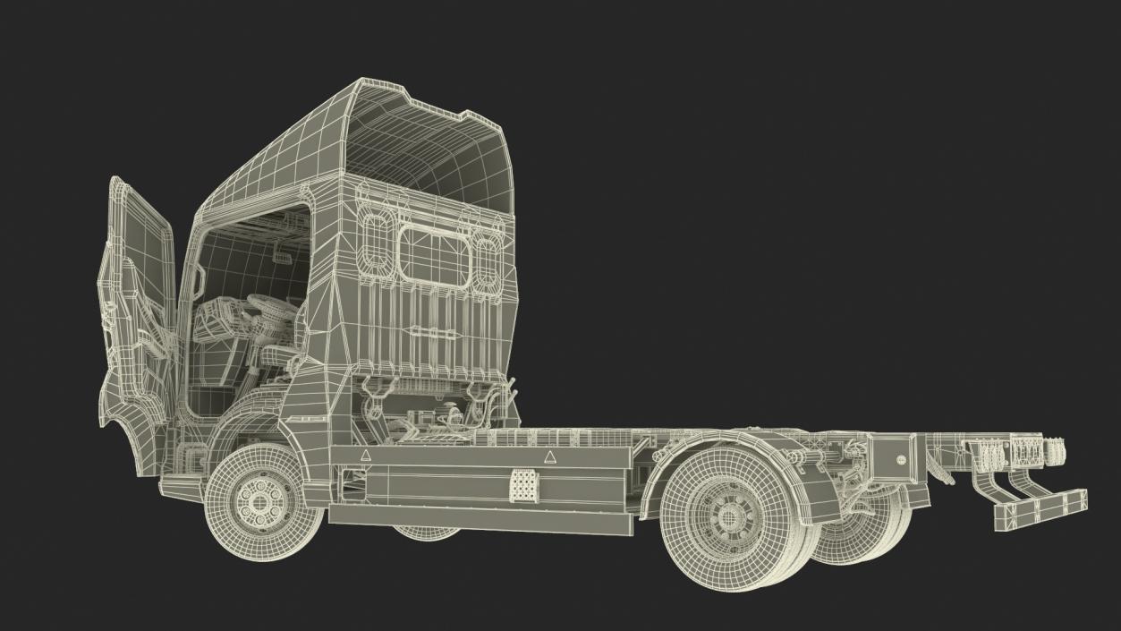 Black Truck No Cargo Rigged 2 3D model