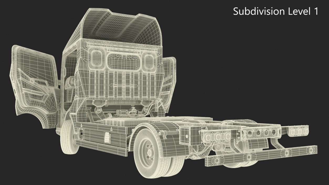 Black Truck No Cargo Rigged 2 3D model