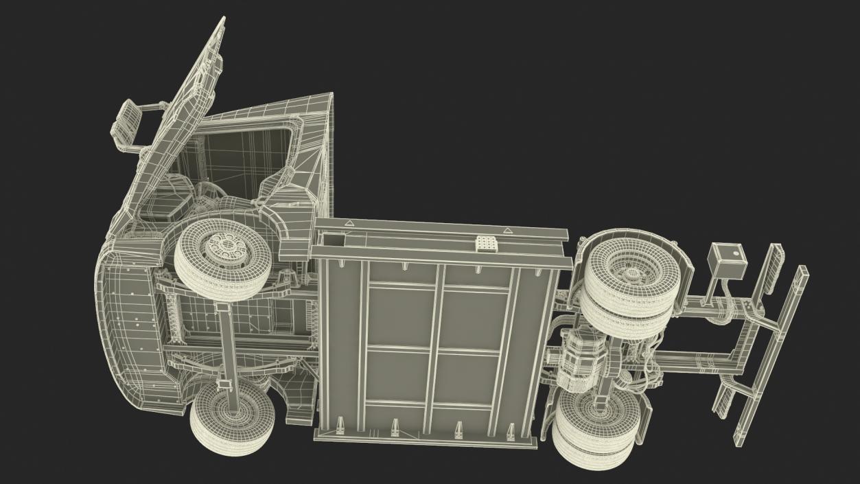 Black Truck No Cargo Rigged 2 3D model