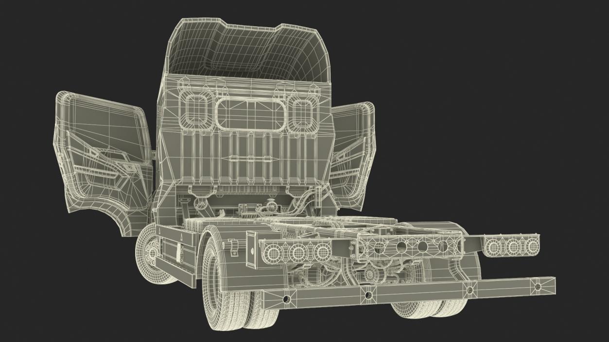 Black Truck No Cargo Rigged 2 3D model