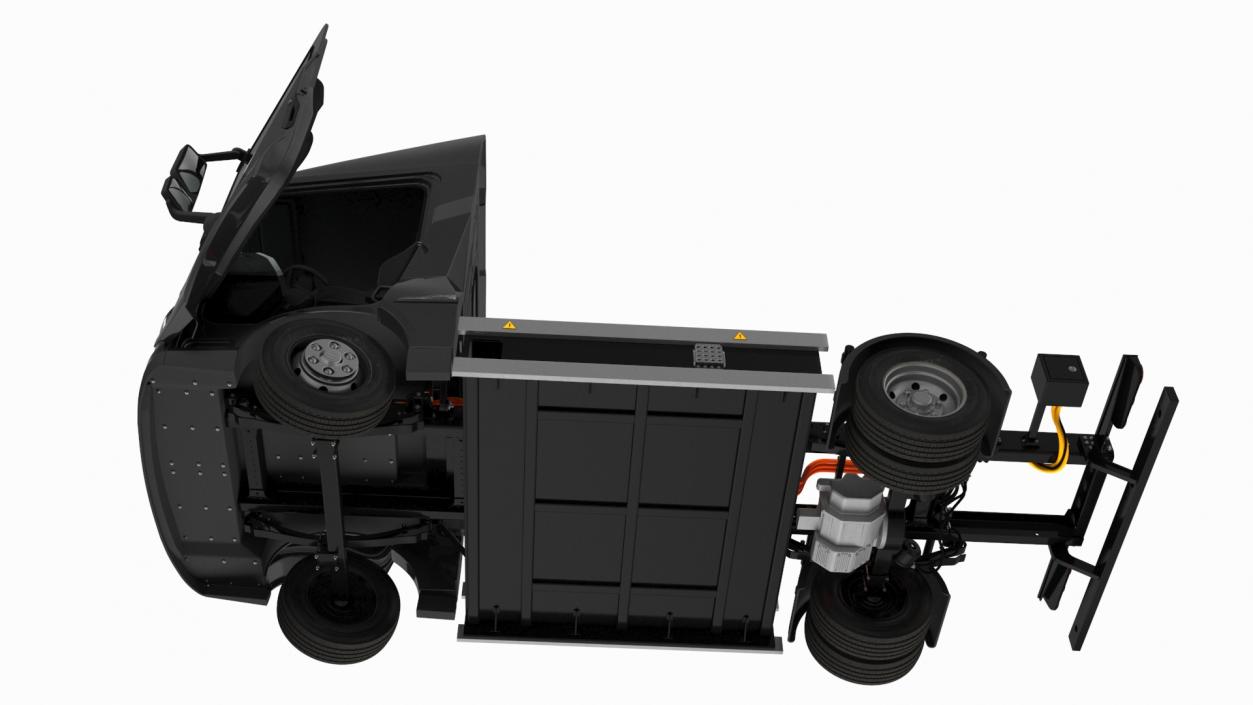 Black Truck No Cargo Rigged 2 3D model