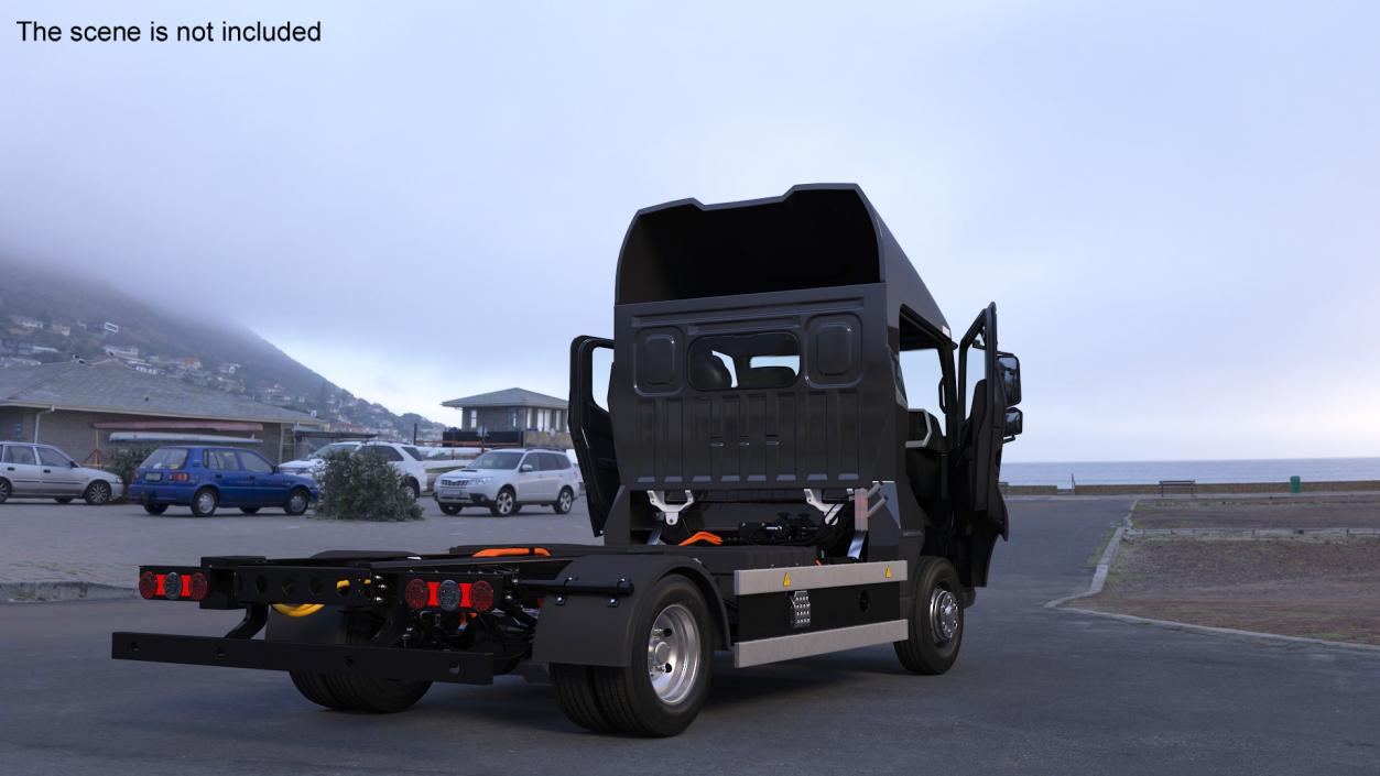 Black Truck No Cargo Rigged 2 3D model