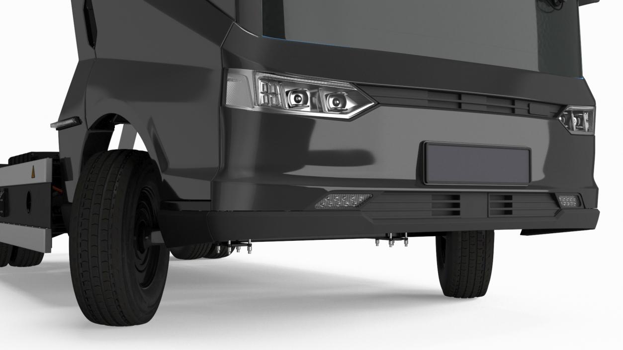 Black Truck No Cargo Rigged 2 3D model