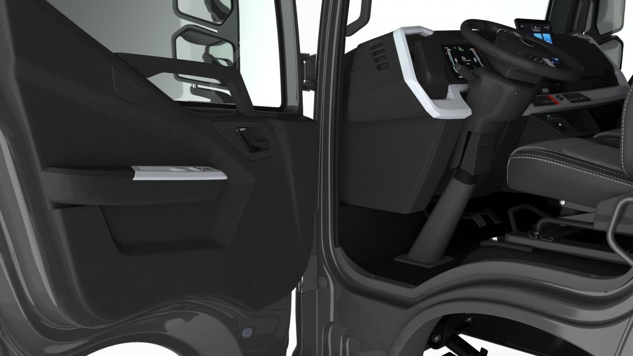 Black Truck No Cargo Rigged 2 3D model