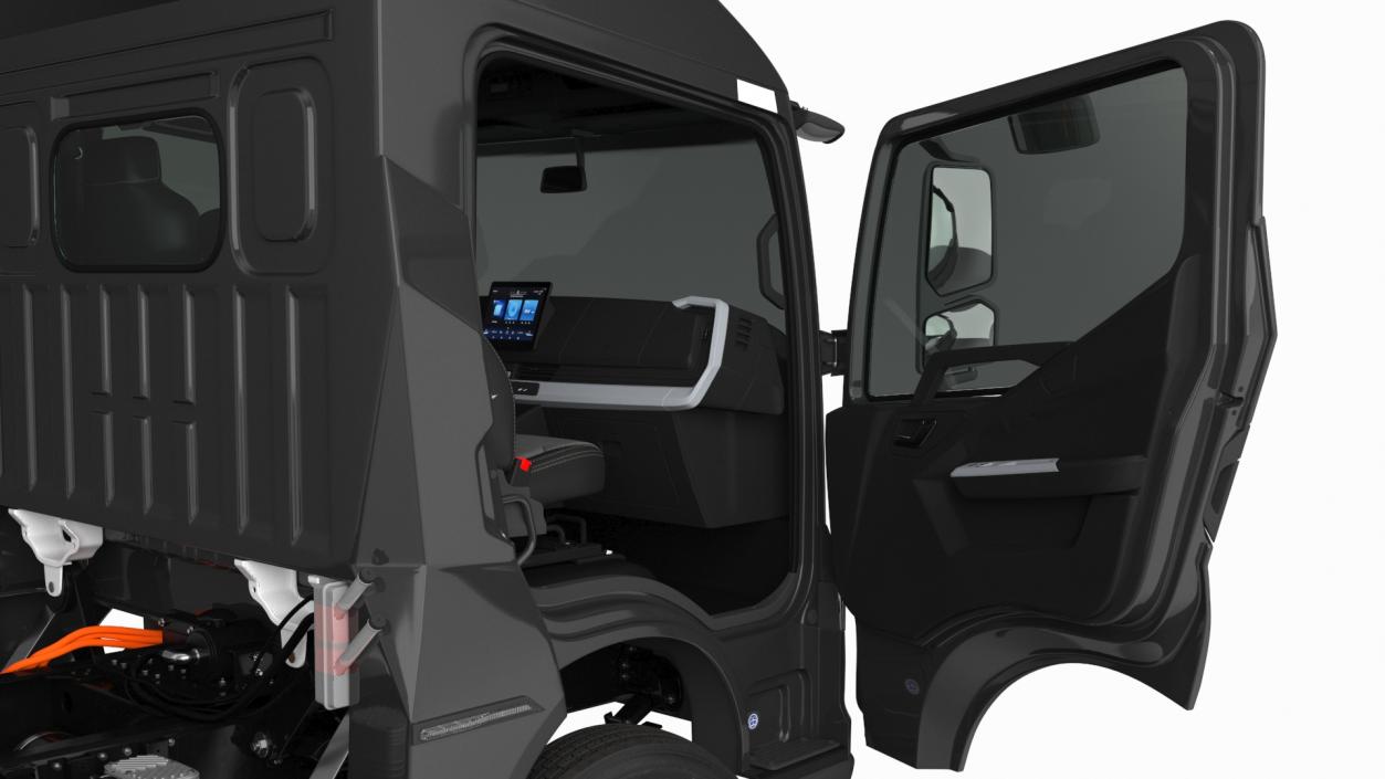 Black Truck No Cargo Rigged 2 3D model