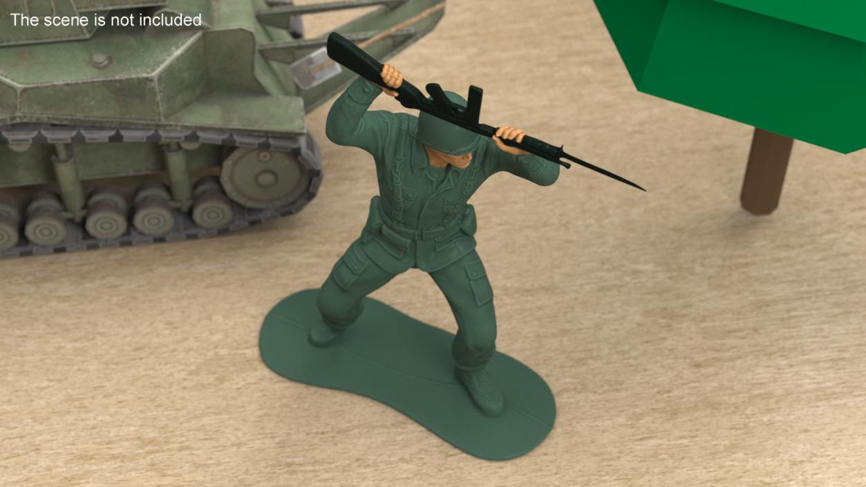 3D Toy Soldier Staying with Bayonet Rifle model