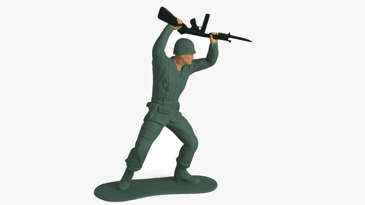 3D Toy Soldier Staying with Bayonet Rifle model