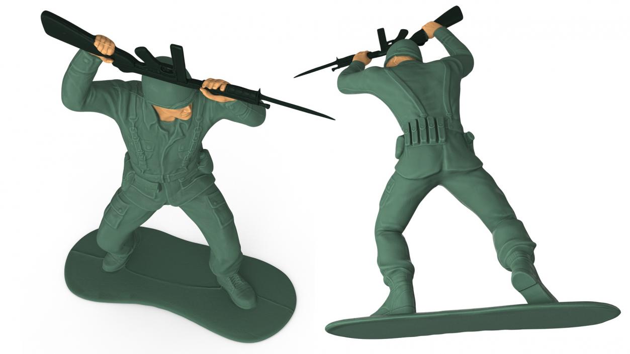 3D Toy Soldier Staying with Bayonet Rifle model