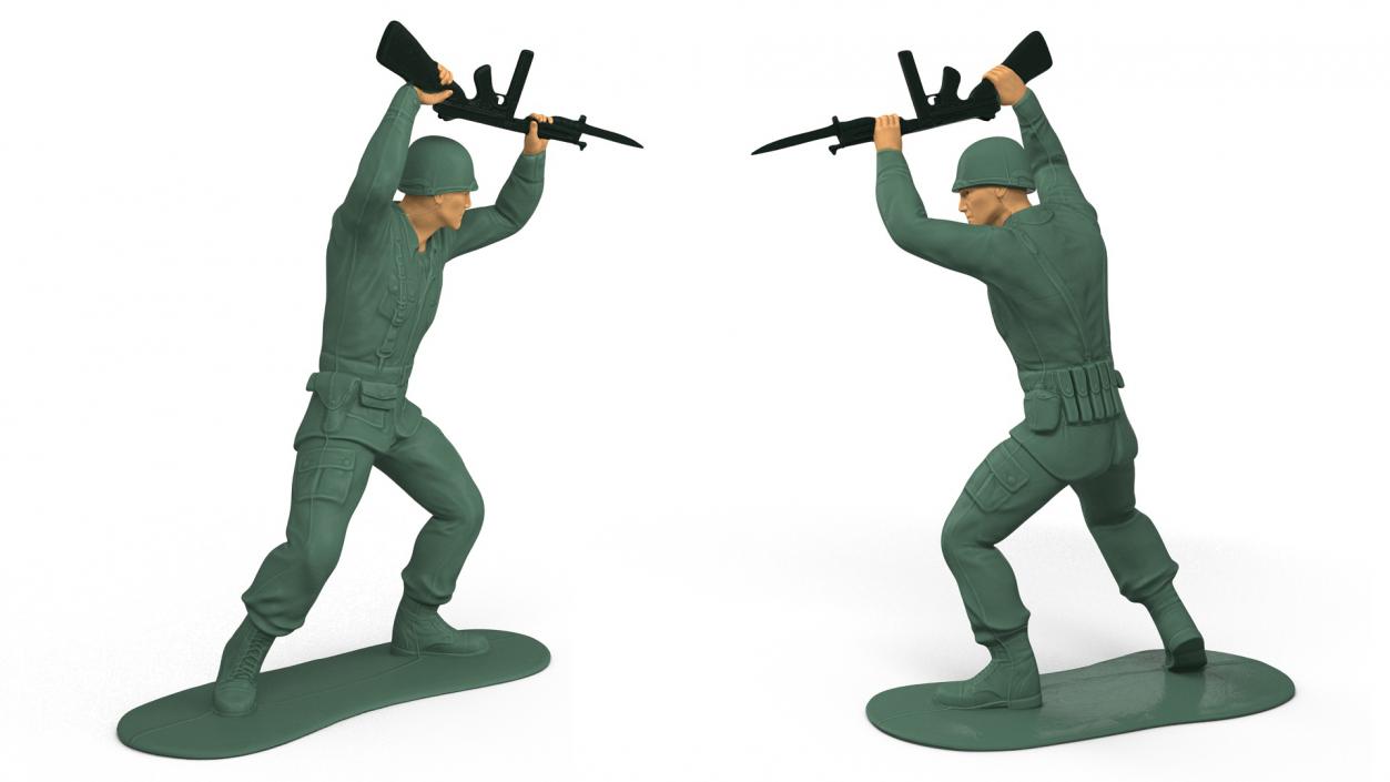 3D Toy Soldier Staying with Bayonet Rifle model