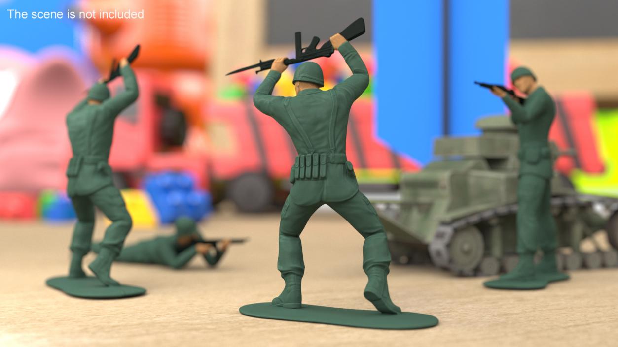 3D Toy Soldier Staying with Bayonet Rifle model