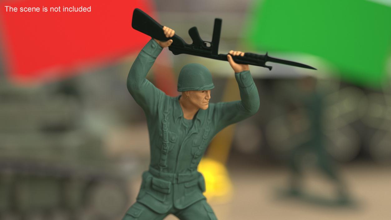 3D Toy Soldier Staying with Bayonet Rifle model