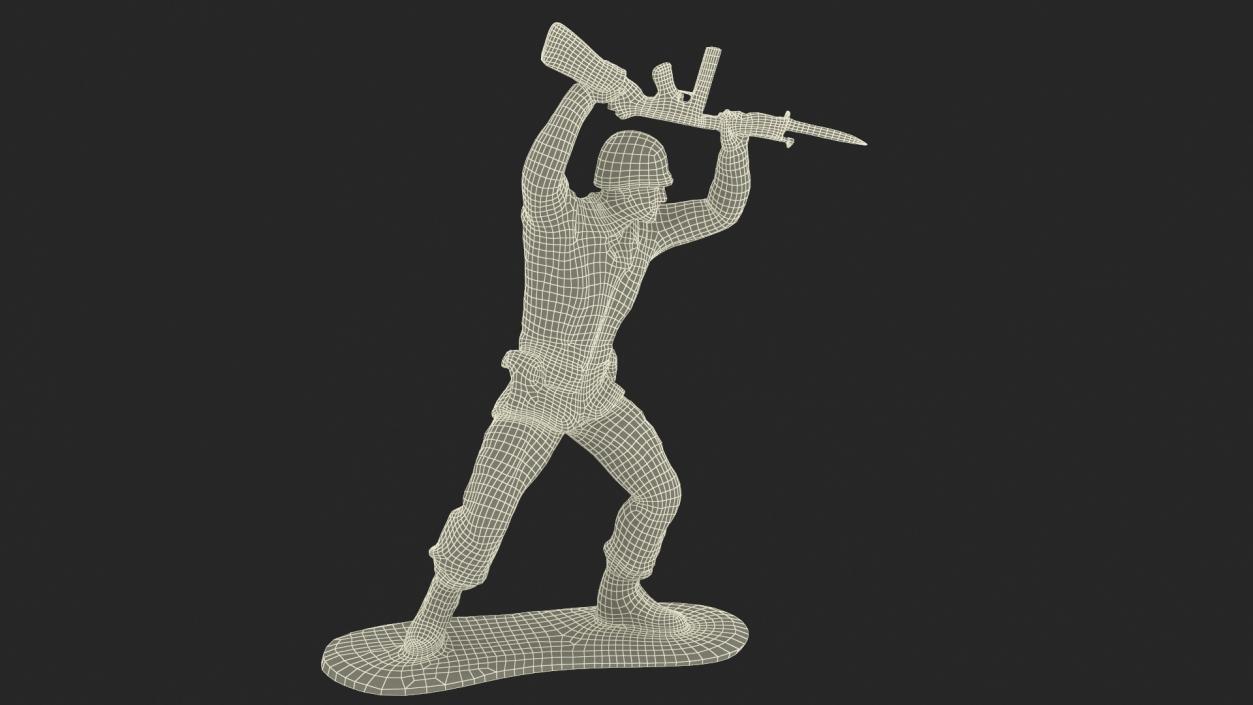 3D Toy Soldier Staying with Bayonet Rifle model