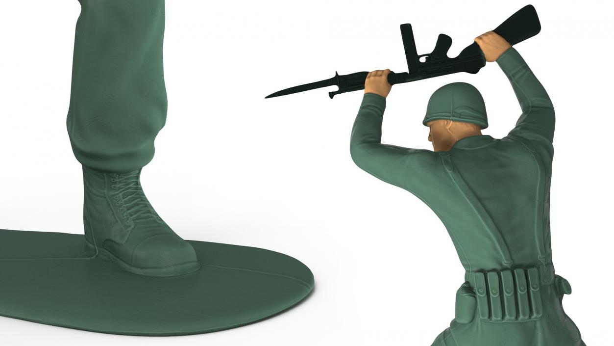 3D Toy Soldier Staying with Bayonet Rifle model