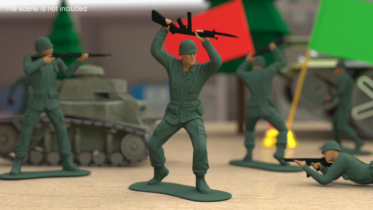 3D Toy Soldier Staying with Bayonet Rifle model