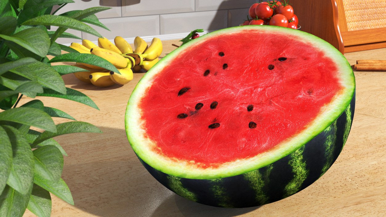 Watermelon Cut In Half 3D