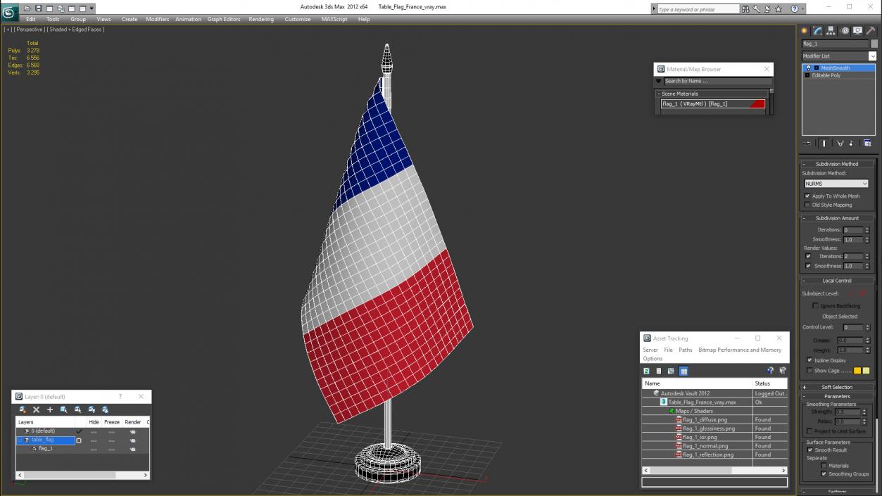 Table Flag France 3D