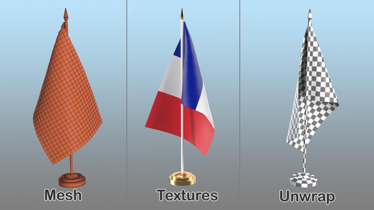 Table Flag France 3D