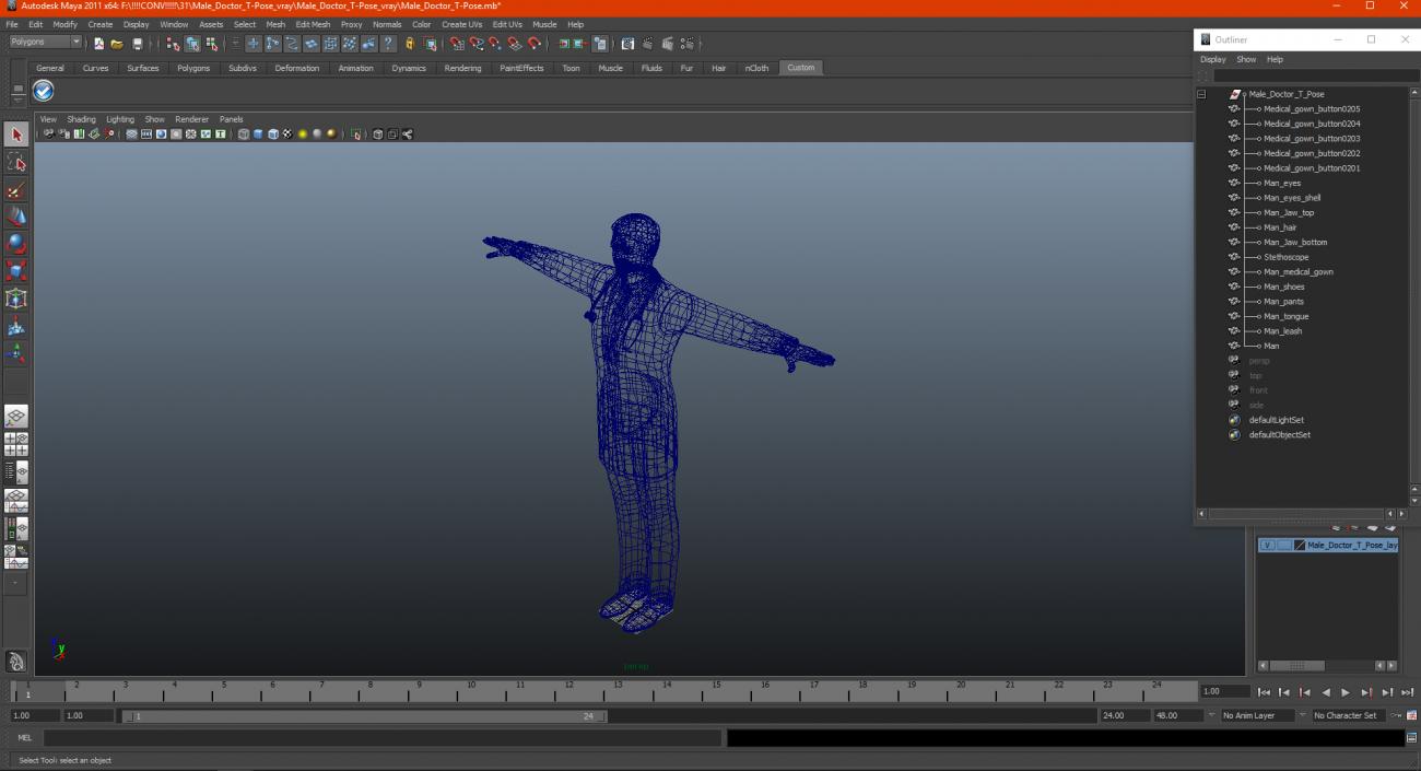 3D Male Doctor T-Pose model