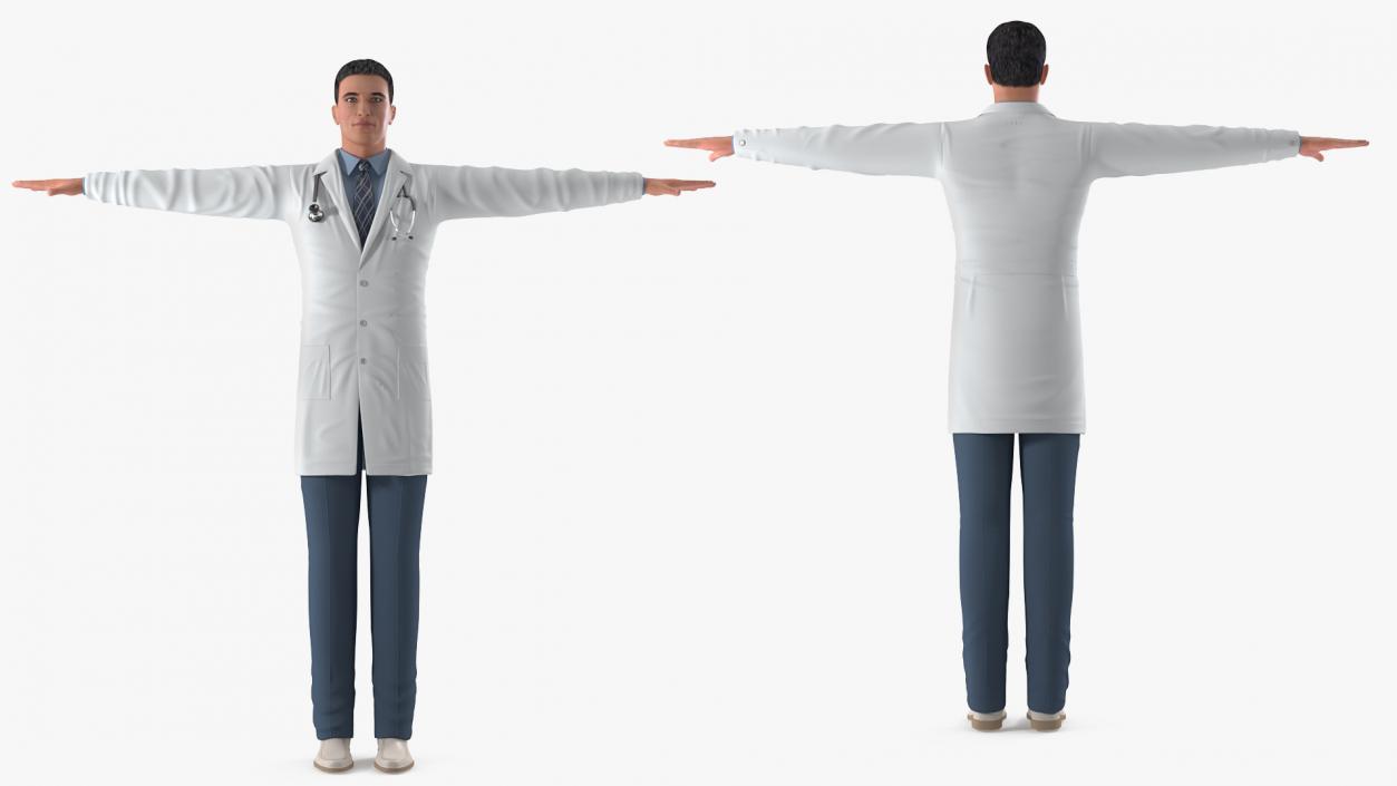 3D Male Doctor T-Pose model