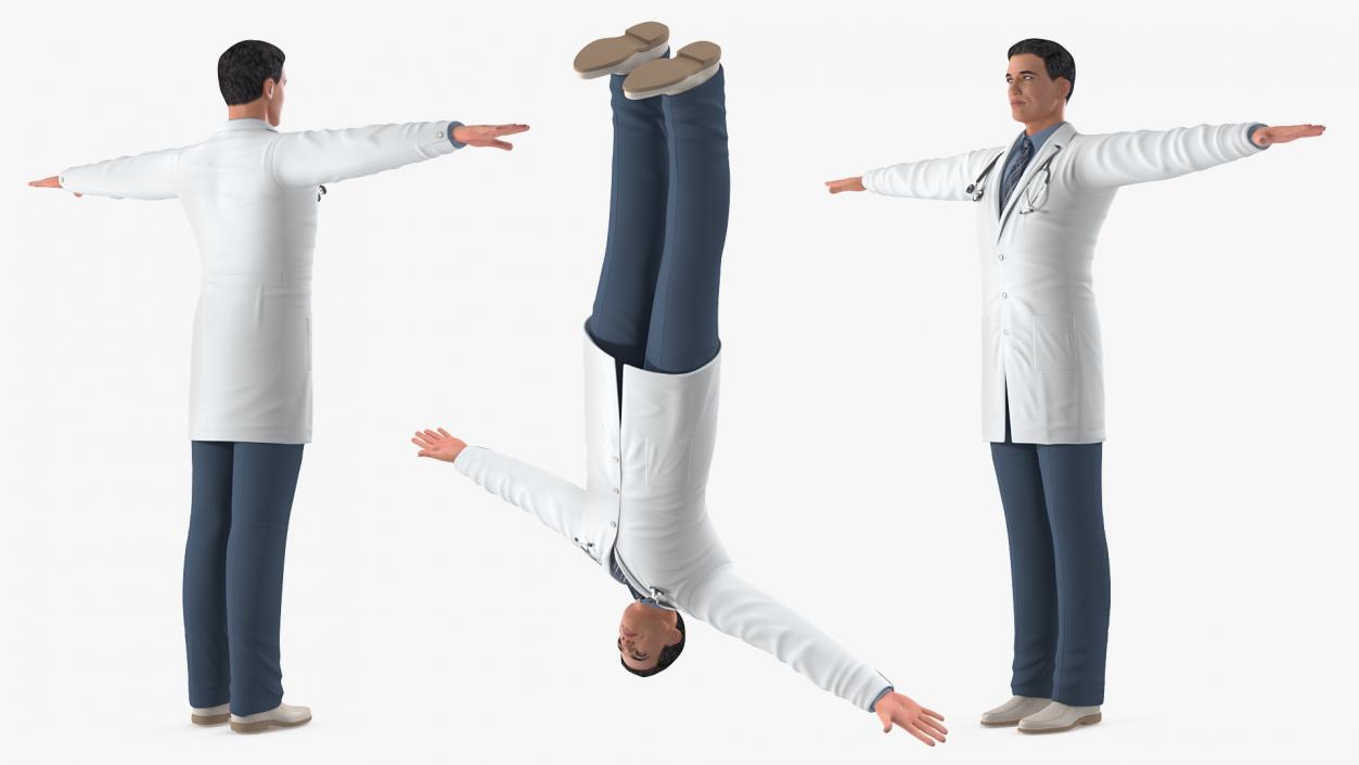 3D Male Doctor T-Pose model