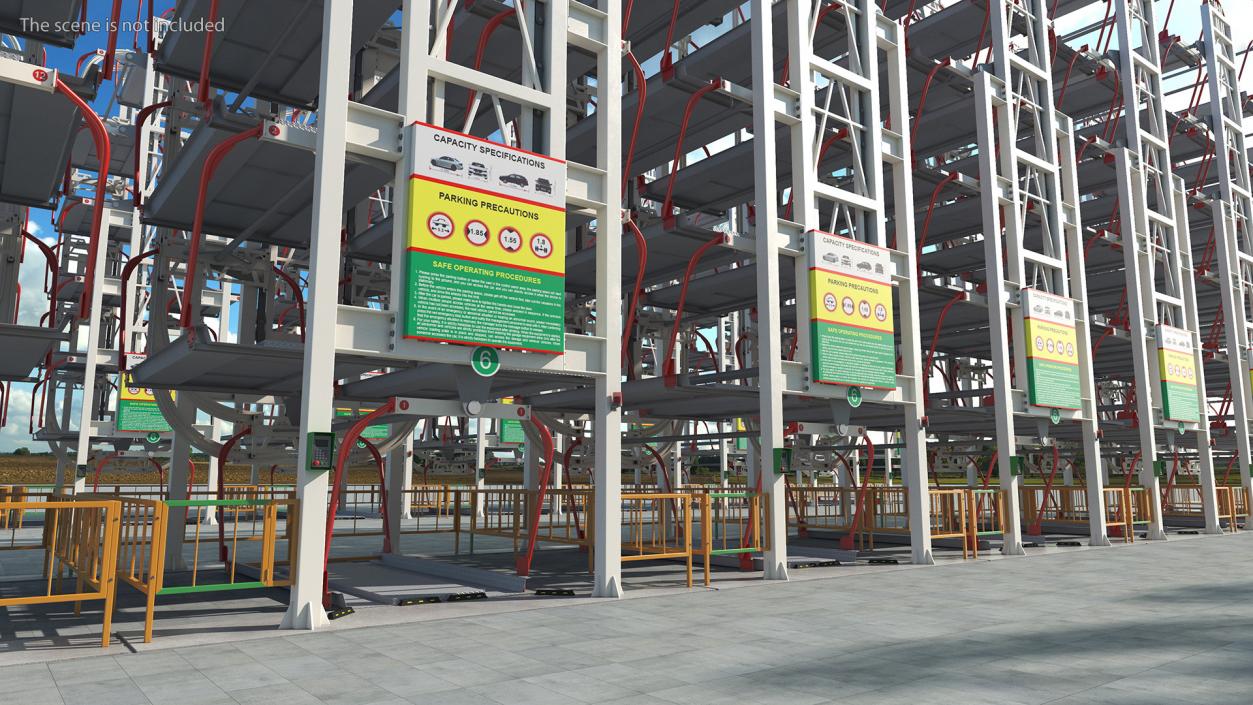 12 Place Rotary Car Parking Lift System 3D model