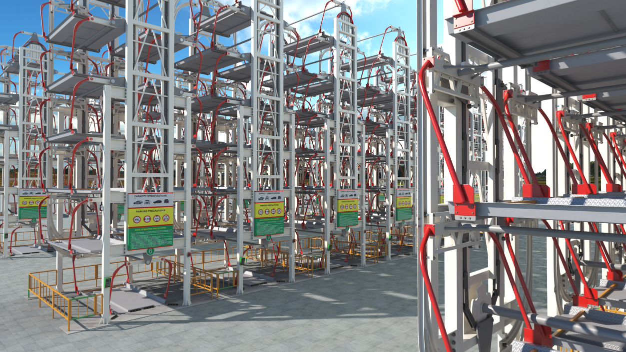 12 Place Rotary Car Parking Lift System 3D model