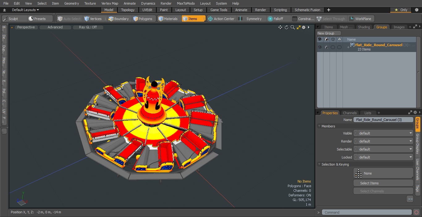 Flat Ride Round Carousel 3D model