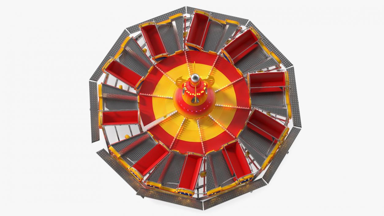 Flat Ride Round Carousel 3D model