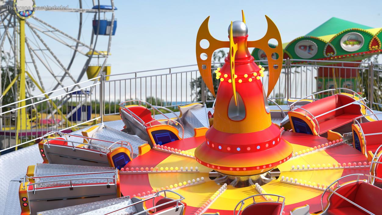 Flat Ride Round Carousel 3D model