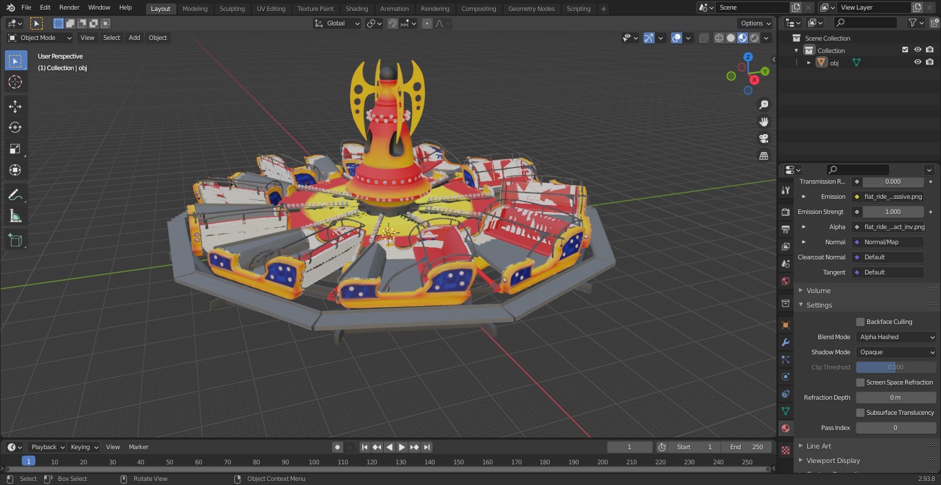 Flat Ride Round Carousel 3D model