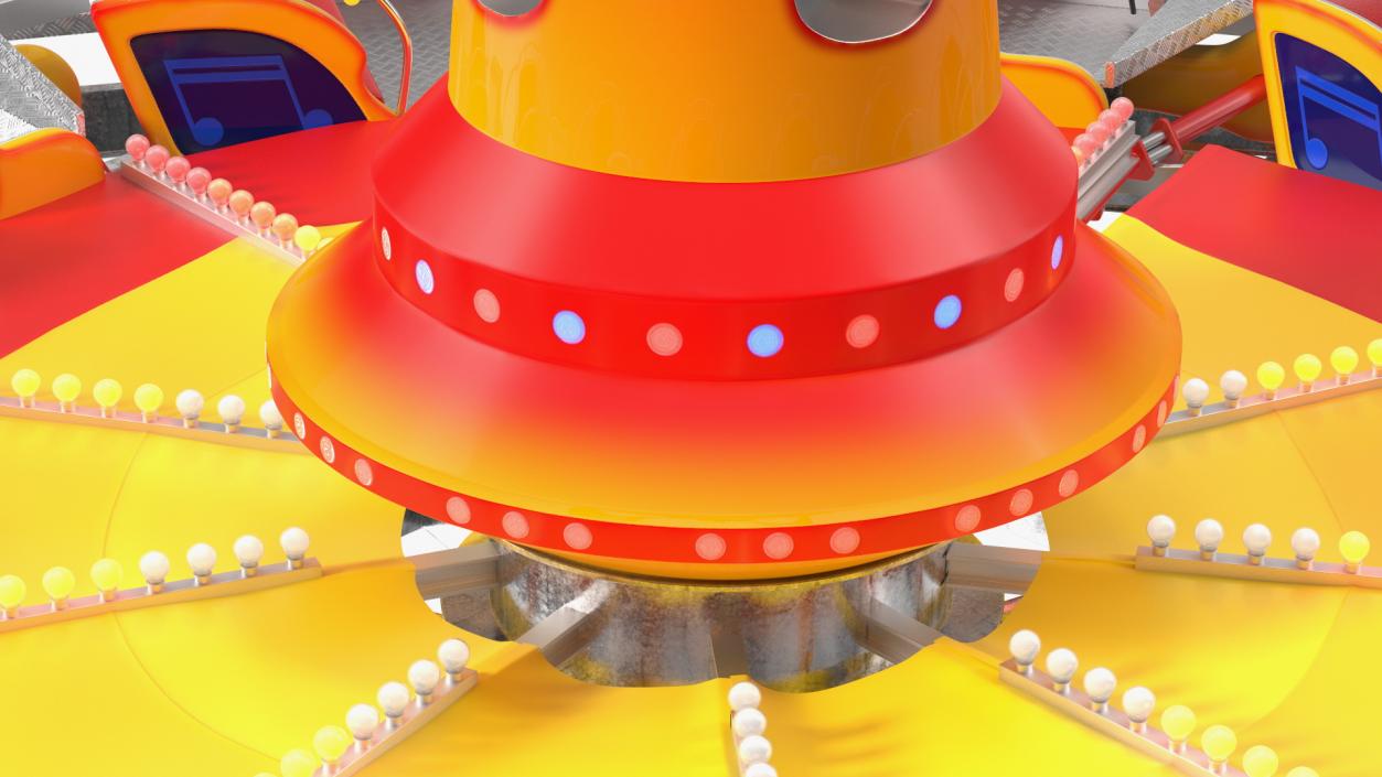 Flat Ride Round Carousel 3D model