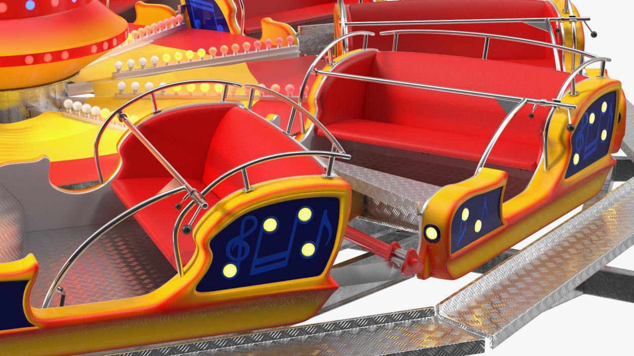 Flat Ride Round Carousel 3D model