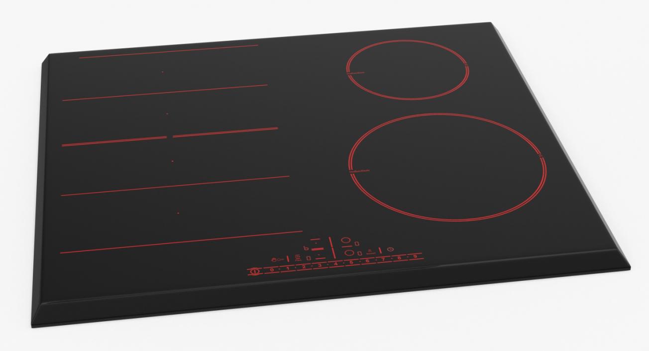 Black Induction Hob Generic 3D