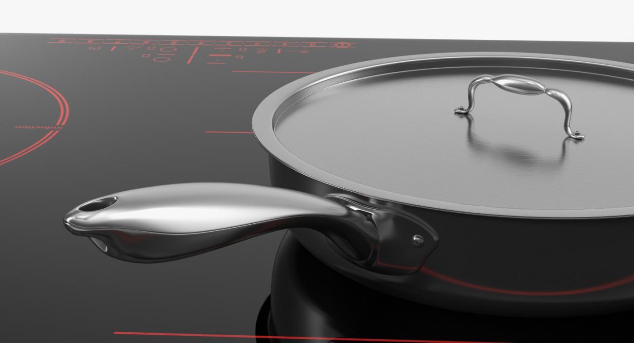 Black Induction Hob Generic 3D