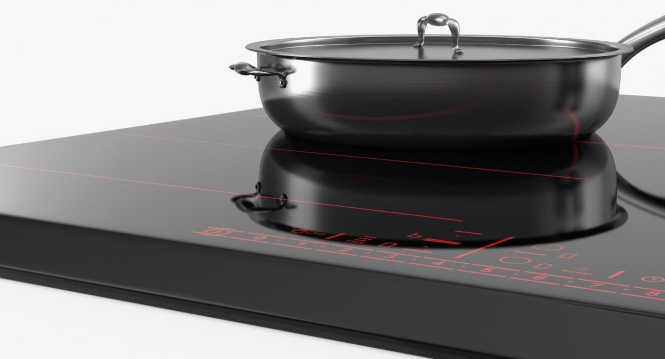 Black Induction Hob Generic 3D