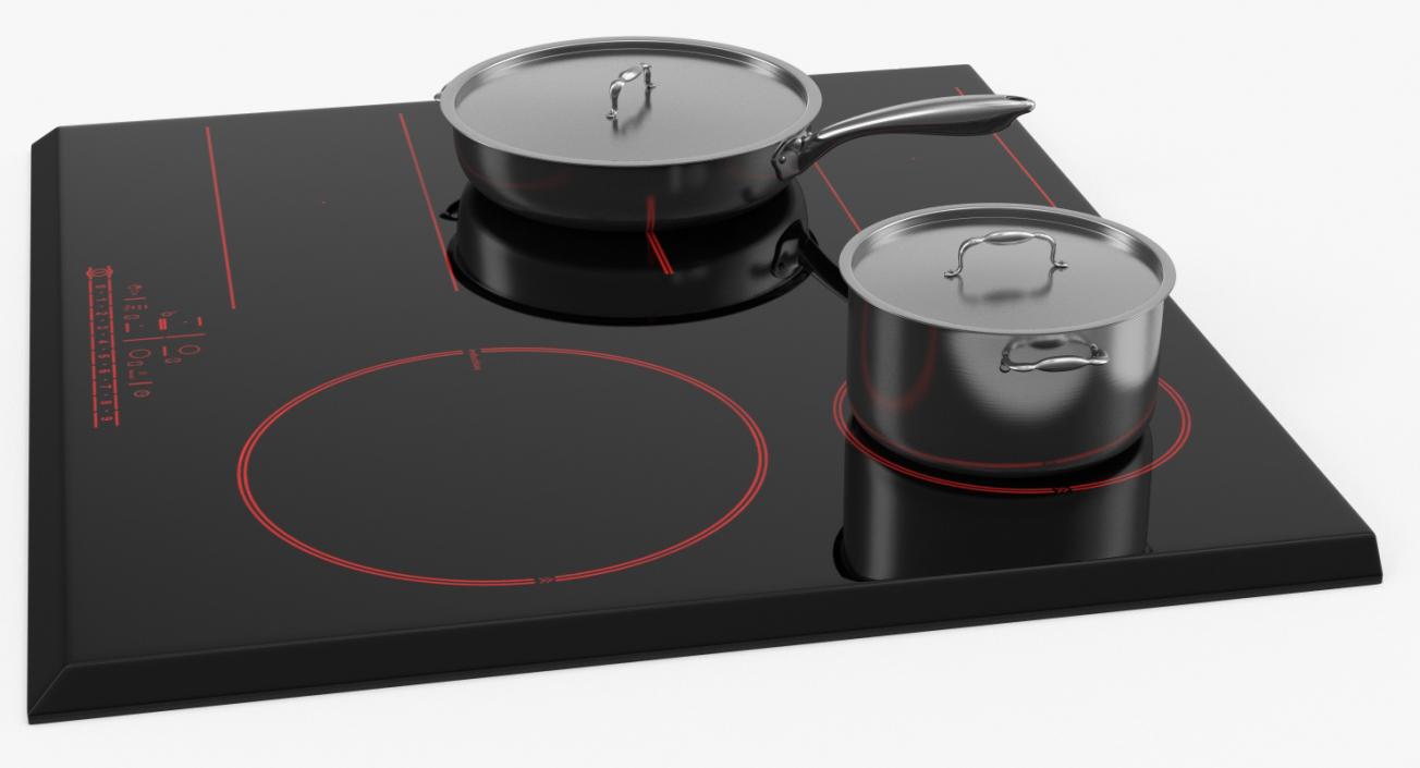 Black Induction Hob Generic 3D