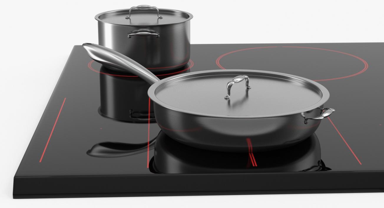 Black Induction Hob Generic 3D