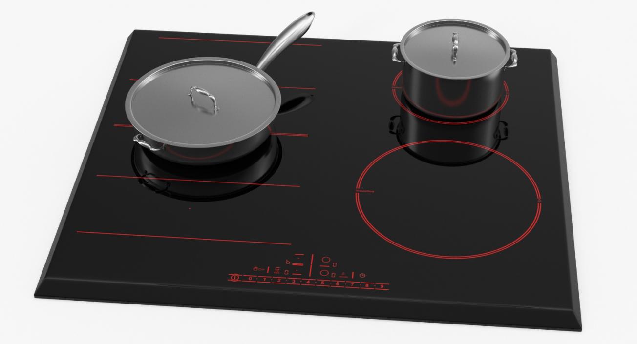 Black Induction Hob Generic 3D