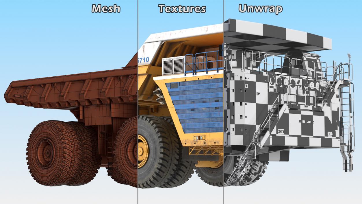 3D model Belaz 75710 Haul Truck Dirty Rigged