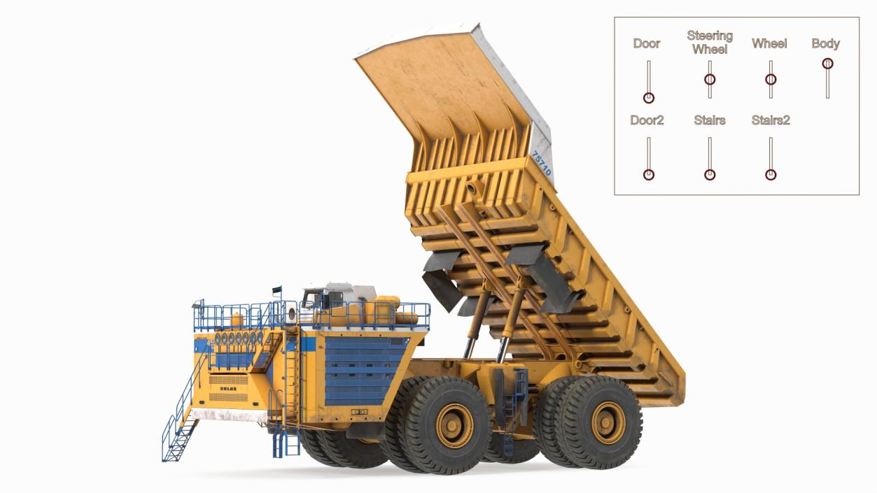 3D model Belaz 75710 Haul Truck Dirty Rigged