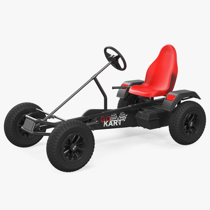 3D model Red Pedal Car with Adjustable Seat Rigged for Cinema 4D