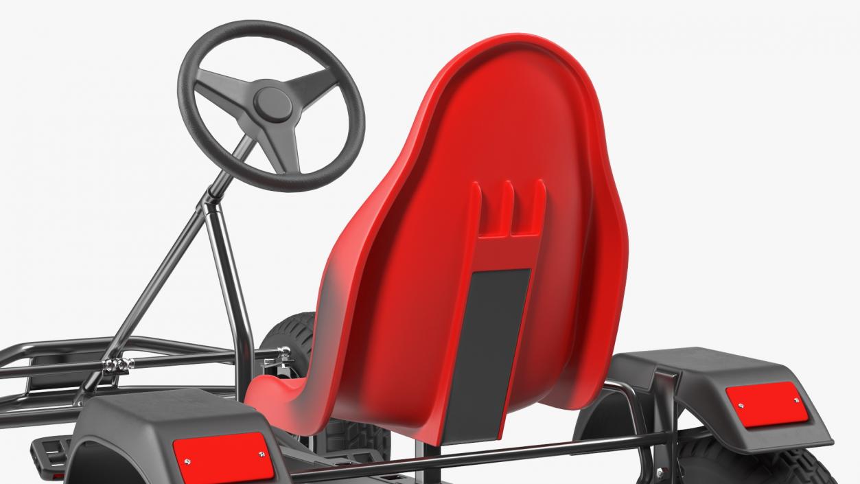 3D model Red Pedal Car with Adjustable Seat Rigged for Cinema 4D