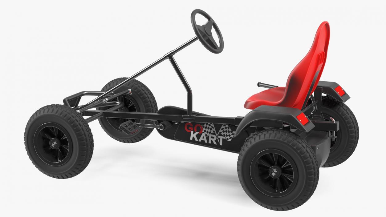 3D model Red Pedal Car with Adjustable Seat Rigged for Cinema 4D