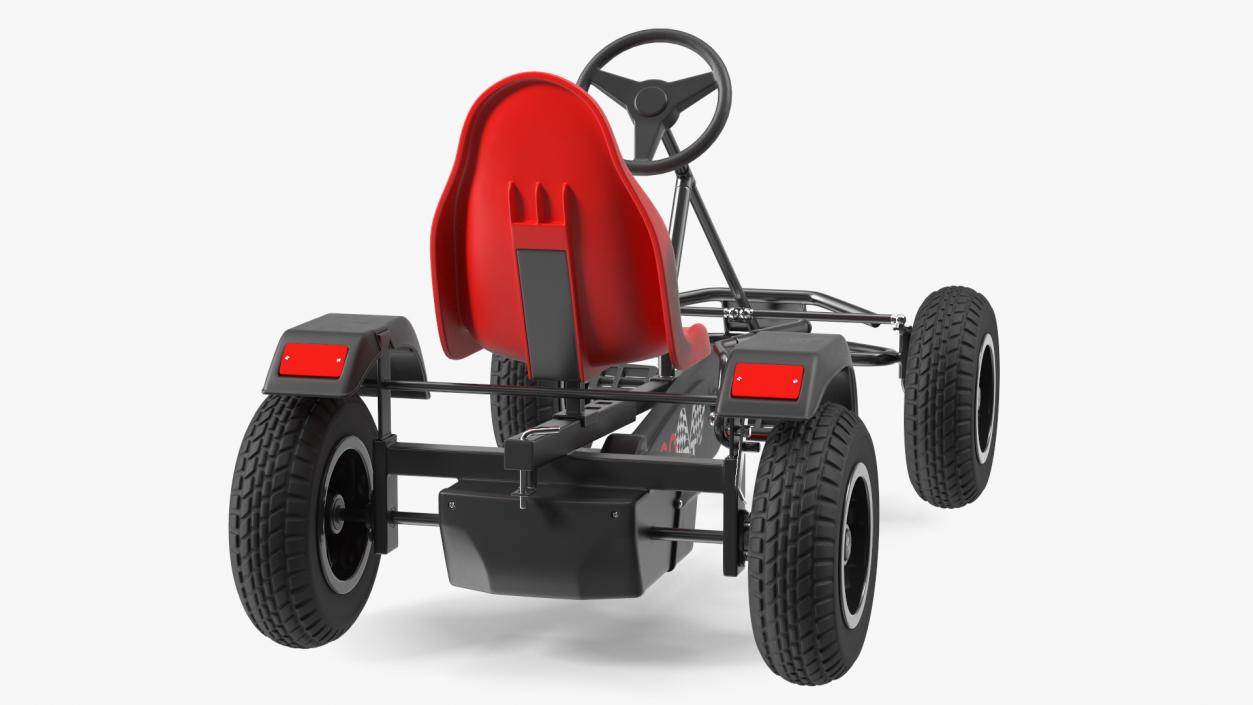 3D model Red Pedal Car with Adjustable Seat Rigged for Cinema 4D